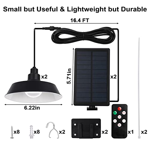 Ivsuntek Solar Powered Led Pendant Lights With Remote (2 Pack), Adjustable Solar Panel And 16.4Ft Cord, Ip65 Waterproof For Outdoor/Indoor Use In Garden thumb #5