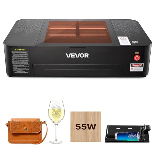 VEVOR 55W CO2 Laser Engraver, 20 x 12 in, Desktop CO2 Laser Engraver and Cutter Machine with 16MP...
