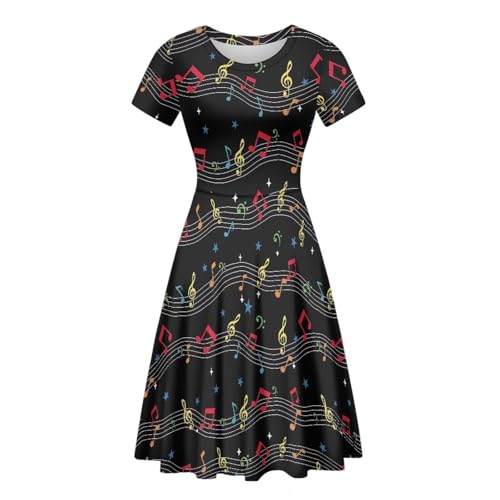 Image of Biyejit Women's Summer Casual Short Sleeve T-Shirt Swing Dress Crew Neck Plus Size S-4XL