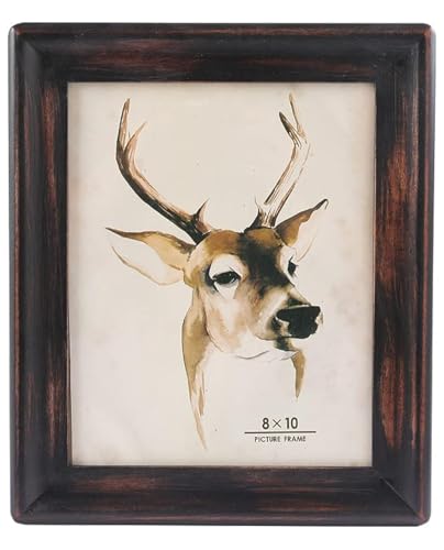 icheesday Marco de fotos de 8 x 10 pulgadas, marco de madera rústica negra con parte frontal de cristal, soporte de pared o tablero de mesa