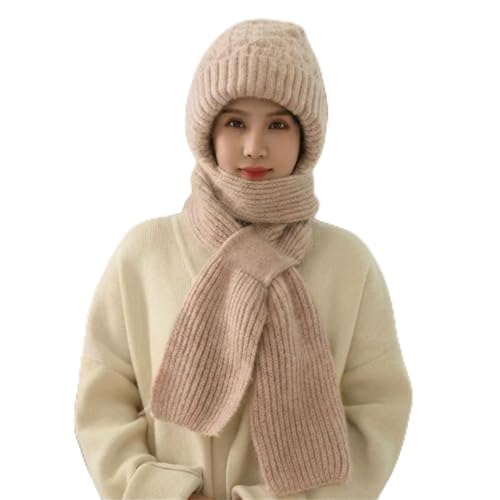 Image of Kraptick Women's Winter Cap and Scarf Set - Thick Fleece Lined Knitted Beanie Hat and Neck Warmer Muffler for Ladies, Soft & Stretchable Woolen Snow Proof for Extreme Cold -4