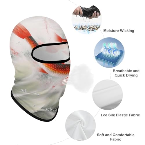 Máscara facial de balaclava roja auspiciosa para hombres y mujeres, protección solar, transpirable, cubre todo el cabeza para senderismo, ciclismo, correr, conducción miniatura 3