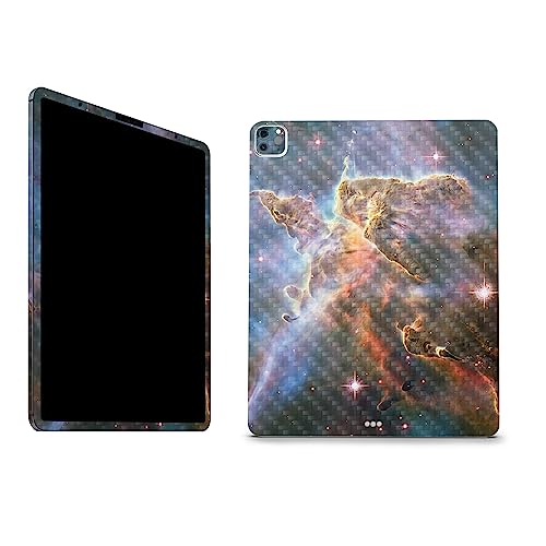 Image of MightySkins Carbon Fiber Skin Compatible with Apple iPad Pro 12.9 inch M2 6th Gen (2022) Full Wrap Kit - Golden Nebula | Protective, Durable Textured Carbon Fiber Finish | Easy to Apply | Made in The USA