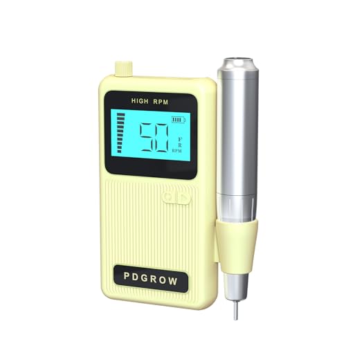 PDGROW Trapano elettrico per unghie, 50000 giri/min, lime elettriche senza fili, kit portatile con kit di punte ricaricabile e silenzioso, per unghie acriliche/gel, manicure e salone di bellezza