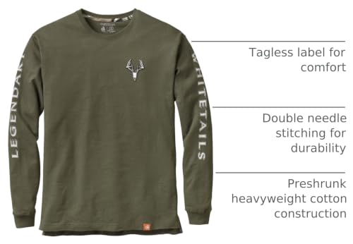 Image of Legendary Whitetails Mens Long Sleeve T-Shirt 100% Cotton Preshrunk Tee