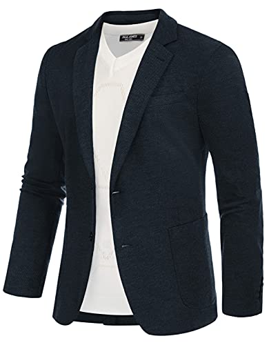 PJ PAUL JONES Jersey Blazer Herren Sportlich 2 Knöpfe Modern Freizeit Business Anzugjacke (Navy blau, XL)