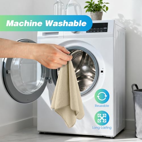 Image of HOMEXCEL Brown Microfiber Cleaning Cloth, 24 Pack Absorbent Cleaning Rags, Lint-Free, Streak-Free Cleaning Towels for Car Kitchen House, 12 inchX11 inch