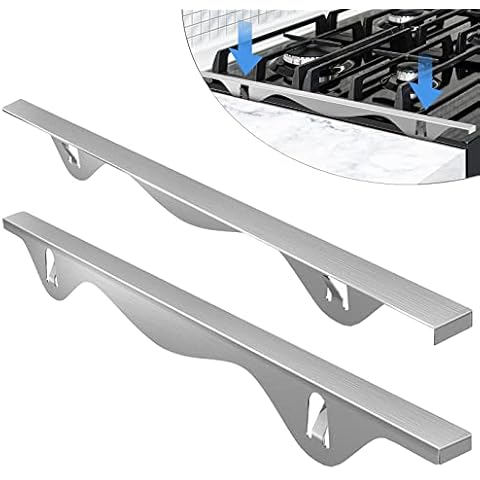 Tonhui Stainless Steel Stove Gap Covers, Kitchen Stove Counter Gap Filler, Stove Guard Counter Gap Cover Length 25.4" Heat Resistant for Years of Use - 2 PCS (Left and Right) Cover