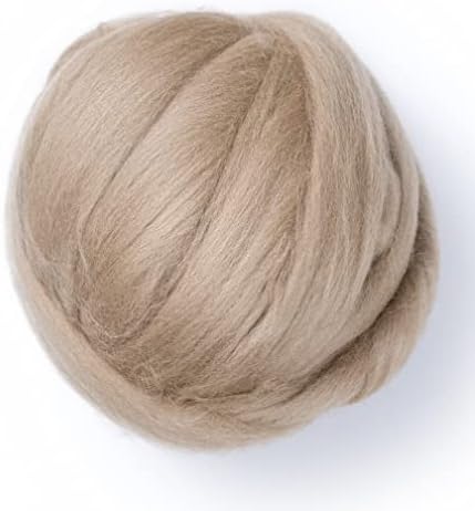 Kondoos Coloured Natural Wool roving, 8 OZ. Best Wool for Needle Felting, Wet Felting, handcrafts and Spinning. (Tobacco)