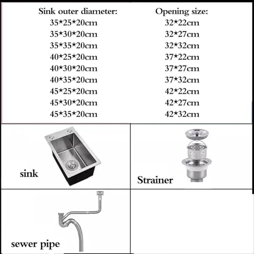 Mini-évier en acier inoxydable 35cm bac simple pour kitchenette et studio - 3