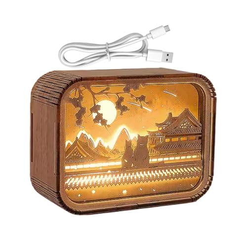 Veilleuse LED pour puzzle en bois sculpté et lampe de bureau