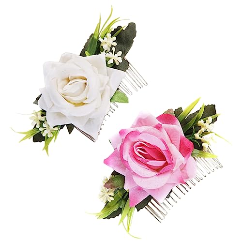 AUTSUPPL 2個?真花?ヘアコーム 結婚式用髪飾り 花飾り エレガントなデザ