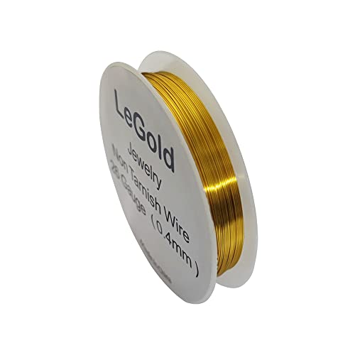 Legold 26 Gauge 10 Meter Jewelry Beading Craft Copper Wire Non Tarnish Resistant Gold Color #TOP15