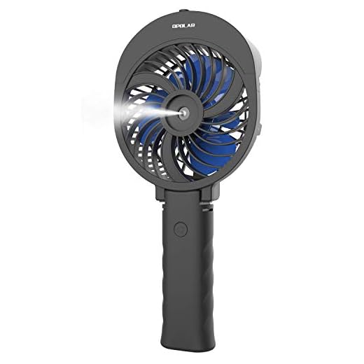 OPOLAR Handheld Misting Fan, 2600mAh Battery Operated Portable Fan with Personalized Cooling Humidifier, Water Spray Fan, Quiet USB or Rechargeable Battery Powered, 3 Settings Mini Mister Fan