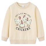 Geoyune Kids Fashion Sweatshirts Boys Girls Farmer Kid's Chicken Shirts Toddlers Long Sleeve Pullover Tops Clothes for Age 2-7