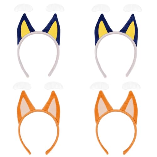 HODRME 8 Pieces Dog Ears Headband and Eyebrows Set-Halloween Christmas Festival Theme Party Animal Cosplay Costume Accessories