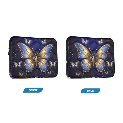 Funda Azul Dorado Mariposa para Portátiles 13-14 Pulgadas miniatura 2