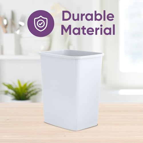 Superio Caneca de Basura Plástica 2.5 Galones Blanca miniatura 3