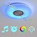 Produktbild NEWSEE LED-Deckenleuchte mit Bluetooth-Lautsprecher Kinderzimmer Musik Smart APP Dimmen RGB Farbwechsel natürliches Licht 24W mit Fernbedienung