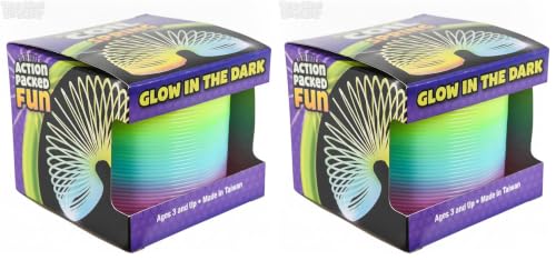 Image of Rhode Island Novelty 3 Inch Glow-in-The-Dark Coil Spring, One per Order (Pack of 2)