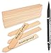 Produktbild Whaline 50Stk Pflanzenschilder Holz Pflanzenstecker Holzschilder zum Beschriften wetterfest Holz Stecketiketten mit 1 Stück Marker Stift für Garten Pflanzen Blumen Samen Gemüse (15CM)