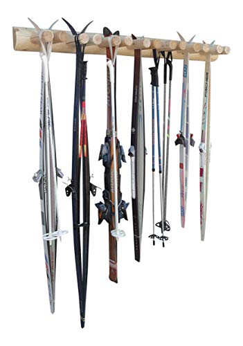 14 Place Wall Ski Rack, Natural #TOP5