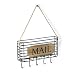SRIWATANA Mail Key Holder, Mail Organizer Wall Mount, Small Size Hanging Mail Letter Basket with 5 Hooks