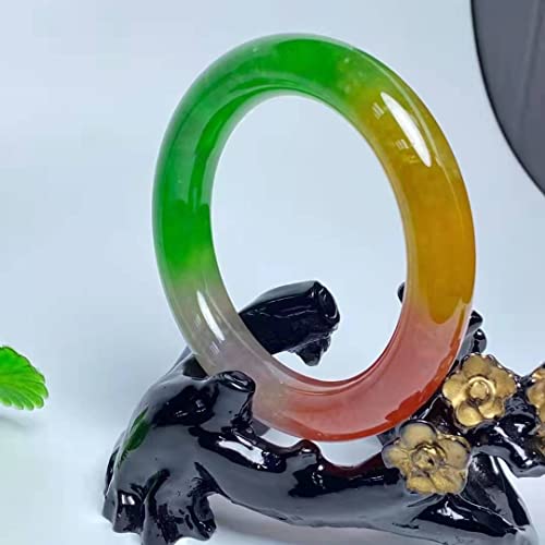 3 Colors Jadeite Bangle Emerald Jade Bracelet Decoration Hand Accessories Exquisite Jewelry Gift (Color : A, Size : 54-56Mm) #TOP5