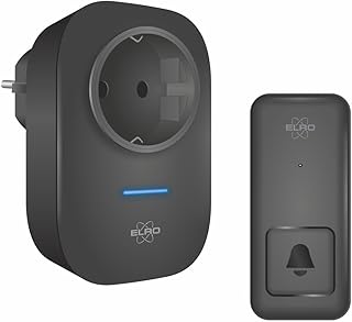 ELRO DB4000 Drahtloses kinetisches Türklingel-Set - mit Steck-Empfänger mit Steckdose - keine Batterien nötig 150 Meter