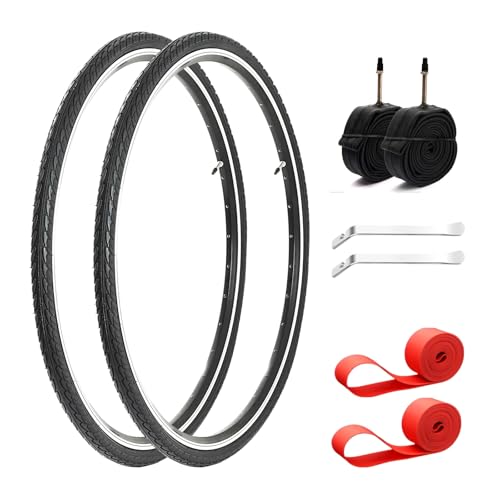 XEERLAN 2-Pack 700x35C Bike Tire Road Bike Replacement Tires with 2 Inner Tubes Folding High-Performance Wear-Resistant Bicycle Tires for City Commuter Road