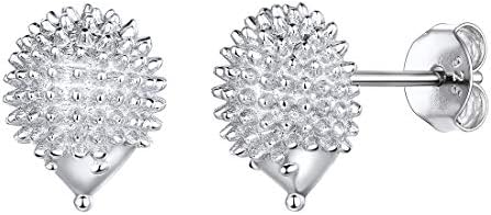 925 Sterling Silver Hedgehog/Cat/Dog/Tortoise Tiny Stud Earrings for Women Cute Animals Earrings Jewelry(Gift Wrapped)