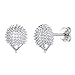 Erizo Aretes Clavos Plata de Ley 925 Platino Plateado Pendientes Antialérgicos Modernos para Mujeres y Muchachas
