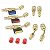 R134A Air Conditioning Ball Valve Kit 7Pcs For HVAC Compact Valves 5/16 to 1/4 Brass Fittings 45 Degree Angled Adapters Refrigerant Tool #1