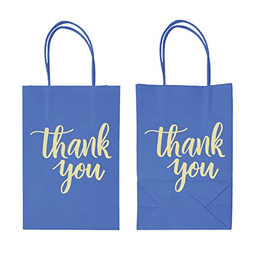 DjinnGlory 50 Pack Small Sized Navy Blue Paper Bags with White Tissue Paper 9''x5.5''x3.15'', Thank You Gift Bags with Handles for Boutiques, Graduation Wedding Birthday Party Goodies by DjinnGlory - Image 5
