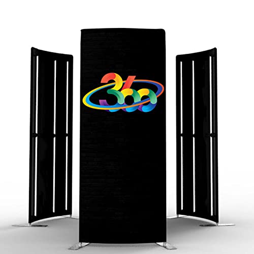 ZLPOWER 2.2FT Photo Booth Enclosure Backdrop Background Tents Customized Logo Tension Fabric Movable Backdrops Degree Camera Video Photostudio with RGB 18 PCS LED Light for Rental Wedding Party
