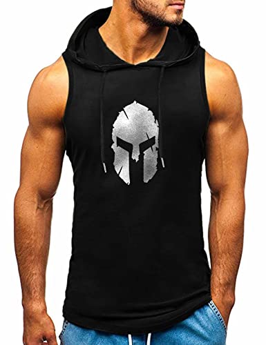 HOTCAT Tank top Herren Muskelshirt Ärmelloser Hoodie Muskelshirt Workout Sport Top Fitness Unterhemden Kapuzenpullover