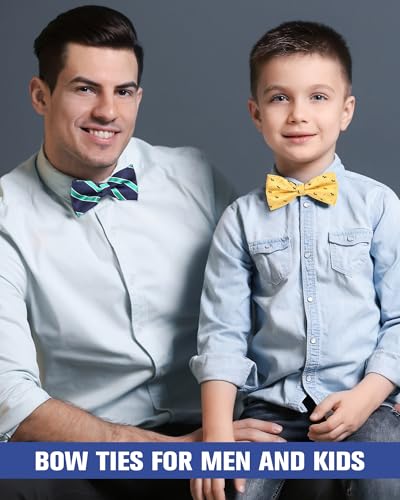 Image of Hercicy 20 Pcs Bow Ties for Men Pre Formal Satin Bowties Set with Adjustable Neck Band for Wedding Party Favors