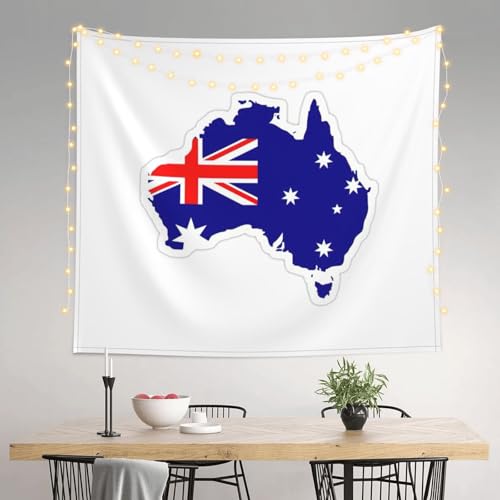 Tapiz grande JEJEA con mapa de Australia, decoración textil de alta calidad 3