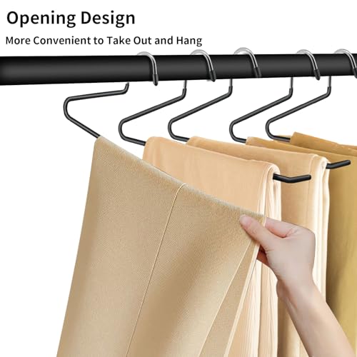 ABHENG Hosenbügel aus Metall, 20er-Pack, Kleiderbügel für Hosen mit offenen Enden, platzsparend, rutschfest, einfaches Aufhängen, 38B x 13H cm, Schwarz,AIY0520B