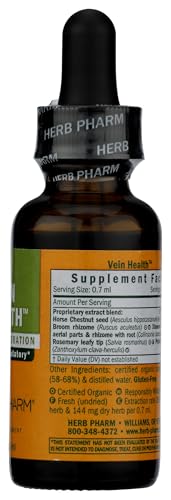 image for Herb Pharm Vein Health Liquid Herbal Formula for Cardiovascular and Ci