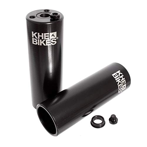KHE Laser PRO Paire de pegs BMX en aluminium CNC 10 mm 14 mm Noir 110 g avec adaptateur