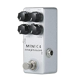 🎹Solid durable aluminium alloy shell; glitter silver coating, rust-proof, long lasting; whole, classic, simple, nice. 🥁Rotate sustain, attack, level, clipping--4 knobs to adjust, control, finally get desired sound. 🎻True bypass provides transparent t...