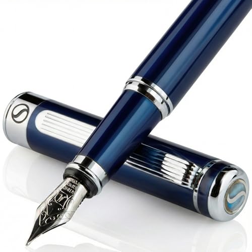 Scriveiner Midnight Blue Fountain Pen - Stunning Luxury...