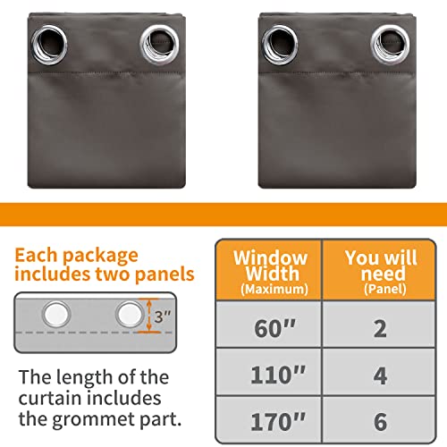 Image of YoungsTex Short Blackout Curtains 45 Inch Length for Bedroom Window - Thermal Insulated Drapes with Grommet Room Darkening for Kitchen Bathroom, 2 Panels