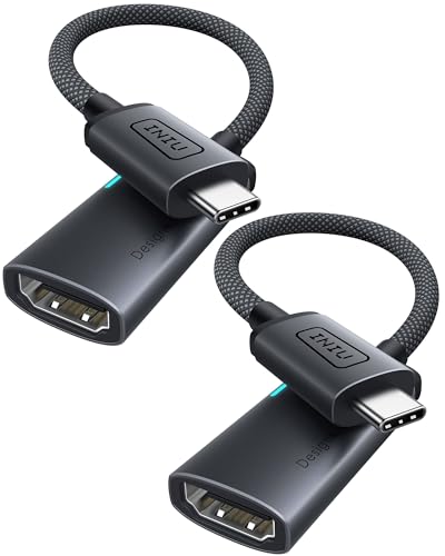 INIU USB C to HDMI Adapter (4K@60Hz), [2-Pack 0.2m] USB-C Adapter (4K HDMI), for MacBook Pro...