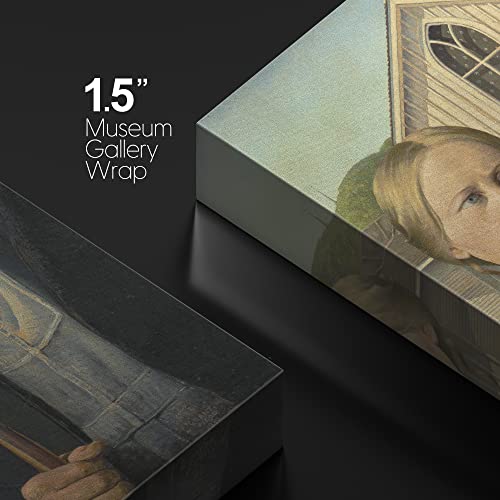 American Gothic By Grant Wood Giclee Canvas Prints Wrapped Gallery Wall Art | Stretched And Framed Ready To Hang - 24" X 36" #TOP3