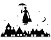 Produktbild Wandtattoo No.JS90 Mary Poppins WandSticker WandTattoo Kindermädchen Magie, Farbe:Dunkelrot;Größe:60cm x 88cm