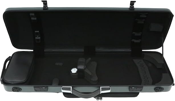 Vetimobato 4/4 Full-Size Carbon Fiber Violin Case Lightweight Hard Shell Travel Case with Removable Music Bag,Combination Lock,4 Bow Holders Waterproof, Anti-Scratch Protection (Blackish Green)