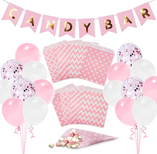 Candy Bar Banner Mit Glitzer – Vorbespannte Süßigkeiten-Party-Deko Für Babyparty, Hochzeit & Mehr
