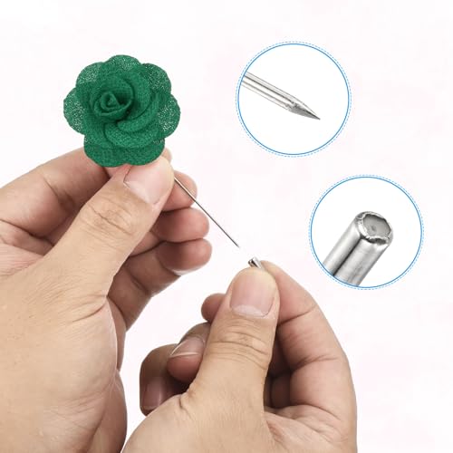 Image of PATIKIL Flower Boutonnieres Pin, Handmade Camellia Lapel Pin for Men Women Suit Wedding Graduation Anniversary Brooch Outfit Accessories